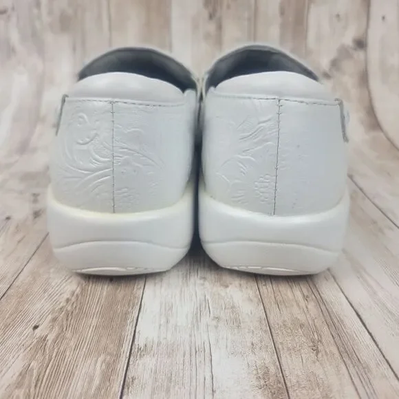 Alegria Keli White Leather Clogs size 36 - Picture 3 of 10